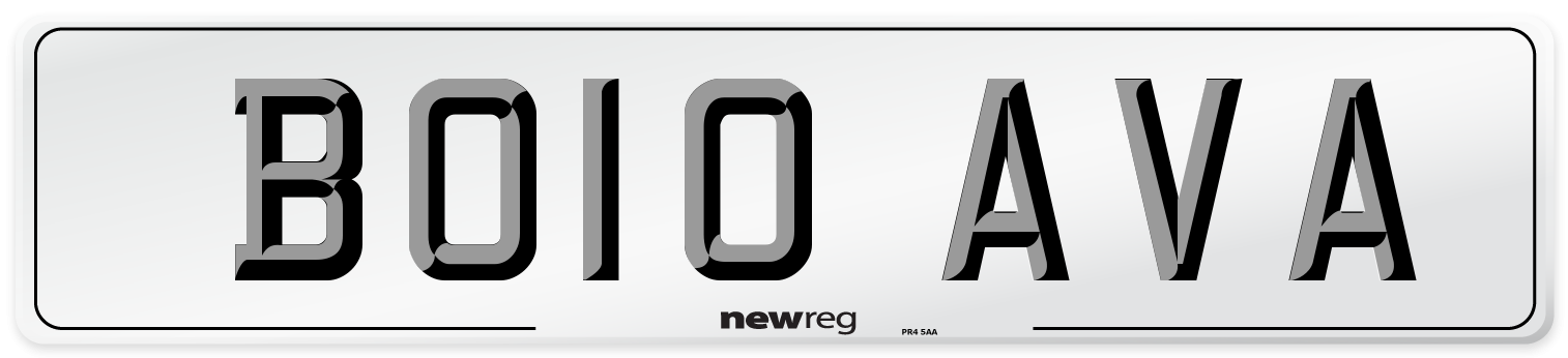 BO10 AVA Number Plate from New Reg